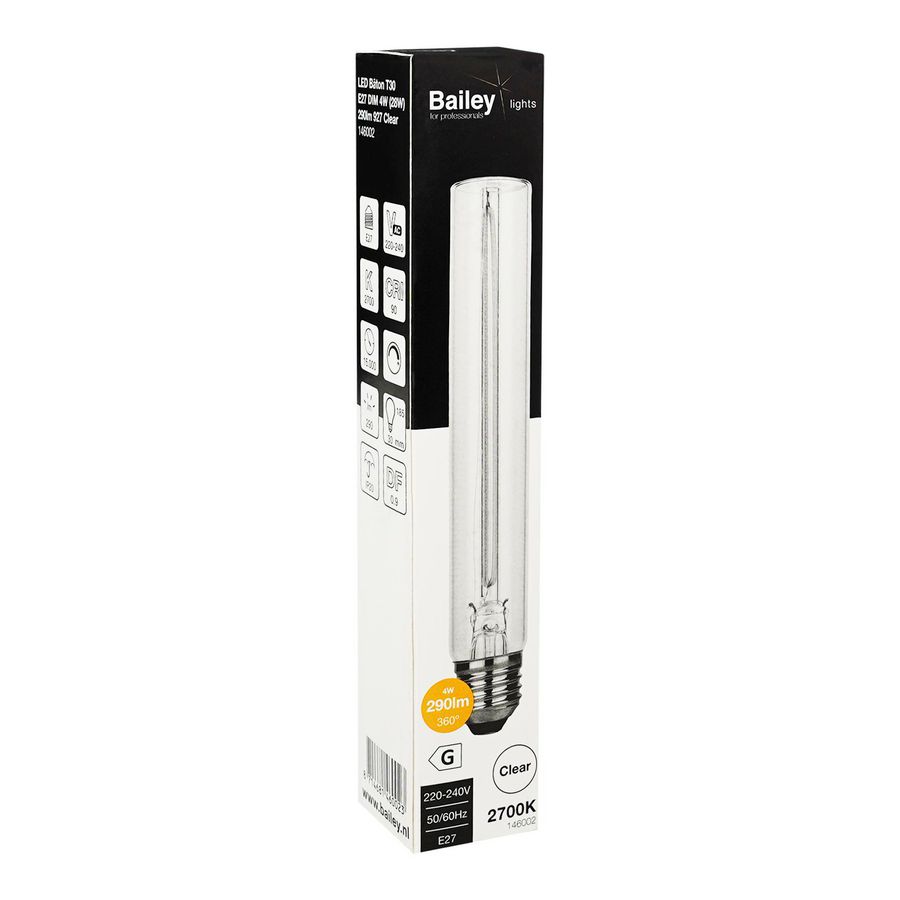LED-lamp LED Baton T30 E27 DIM 4W (28W) 290lm 927 helder