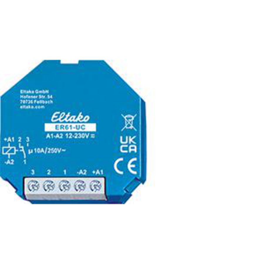 Schakelrelais 1 CO pot.vrij 10A/250V. Multispanning stuursp.