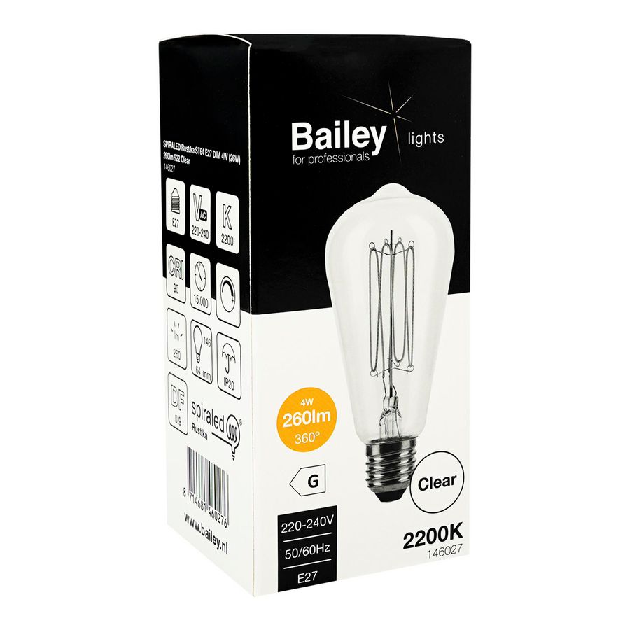 LED-lamp ST64 Rustika E27 DIM 4W (26W) 260lm 922 helder
