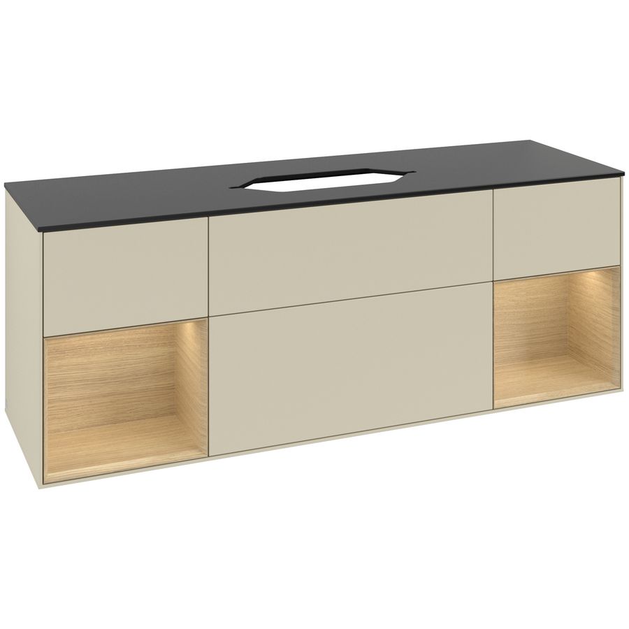 Wastafelonderkast Finion 1600x603x501mm S.Grey Matt Lacquer G742PCHJ