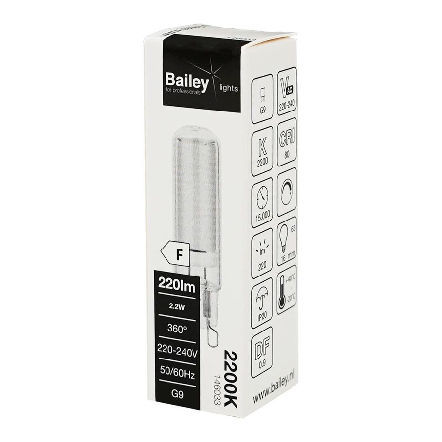 LED-lamp G9 glass DIM 2.2W (25W) 220lm 822 helder