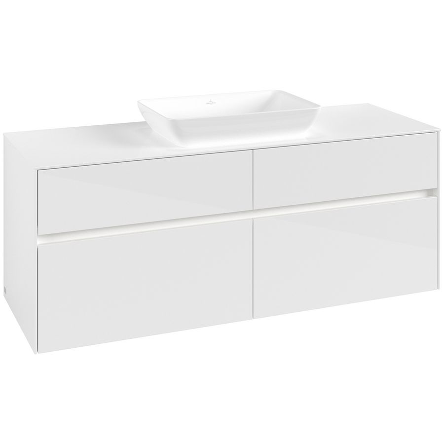 Wastafelonderkast Collaro 1400x548x500mm Glossy White C116B0DH