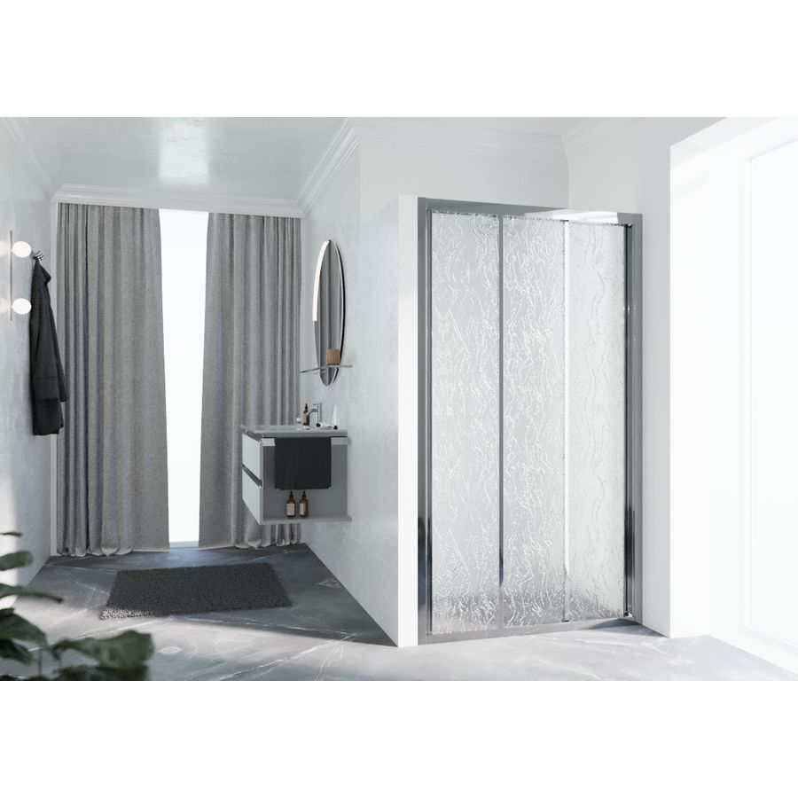 Schuifdeur LUN3P 1020-1080x1950mm chroom aqua