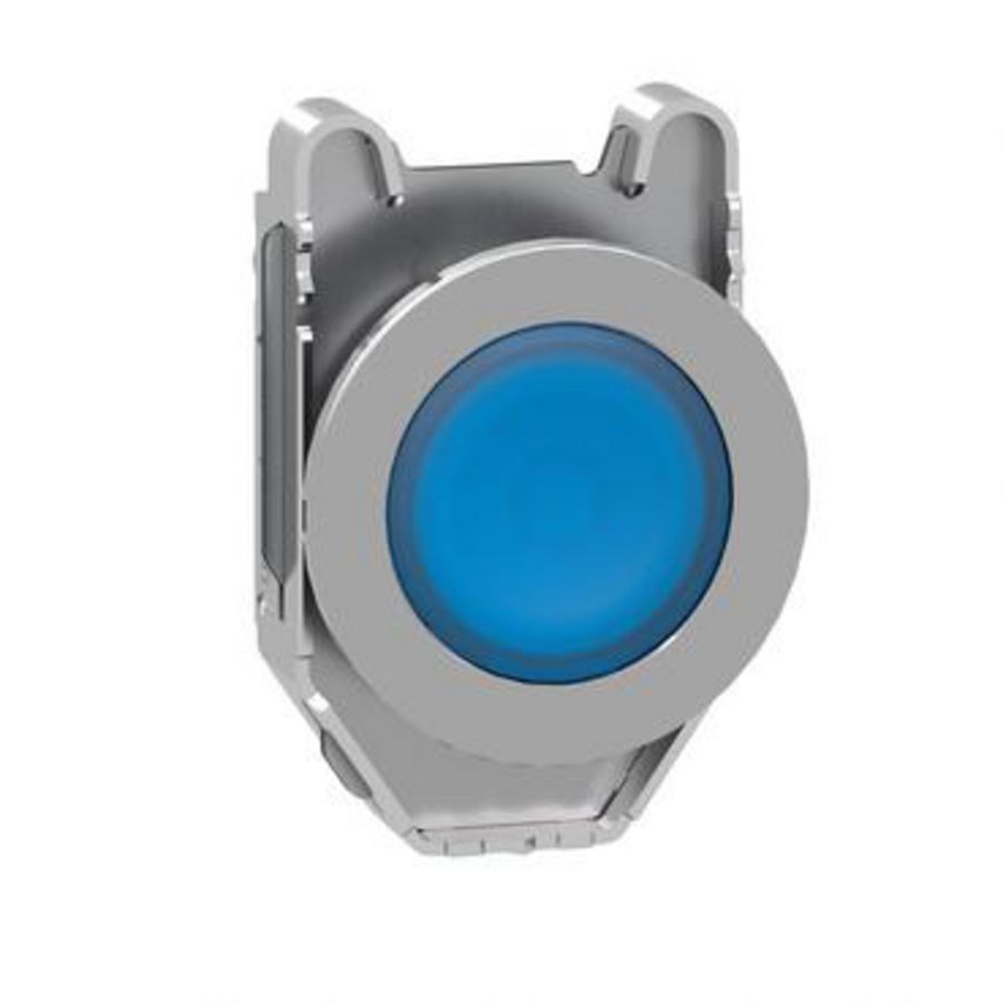 Kop verzonken verlichte drukknop Metaal Druk/druk Blauw
