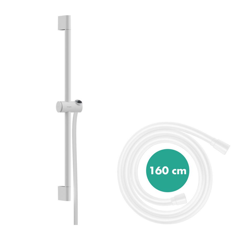 Unica Douchestang Pulsify S 65cm met push-schuifstuk en Isiflex doucheslang 160cm mat wit