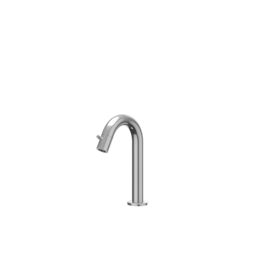Fonteinkraan CONCORD rvs gebogen staand S-size sprong 114mm rvs geborsteld