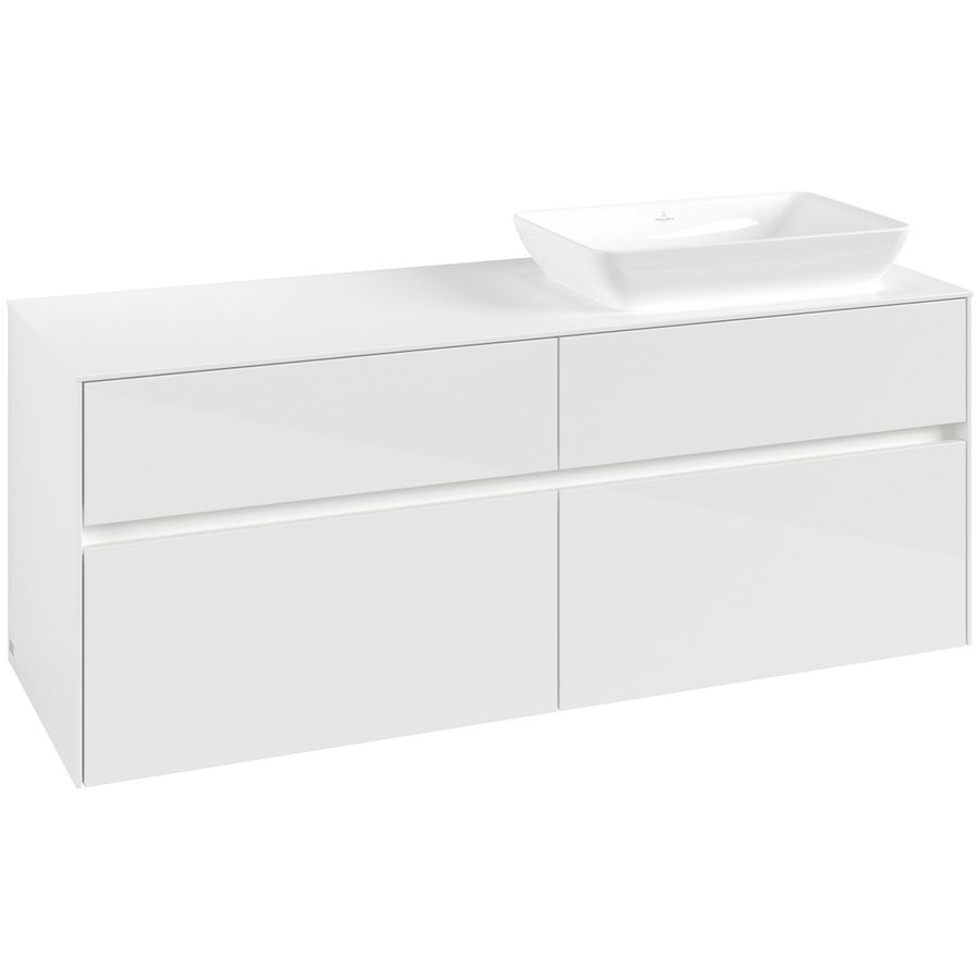 Wastafelonderkast Collaro 1400x548x500mm Glossy White C118B0DH
