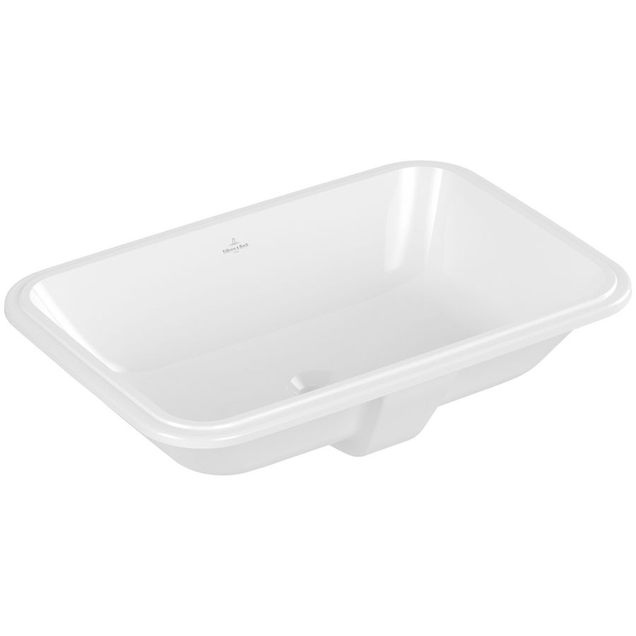 Onderbouwwastafel Architectura 570x370mm wit Alpin ongeslepen met overloop