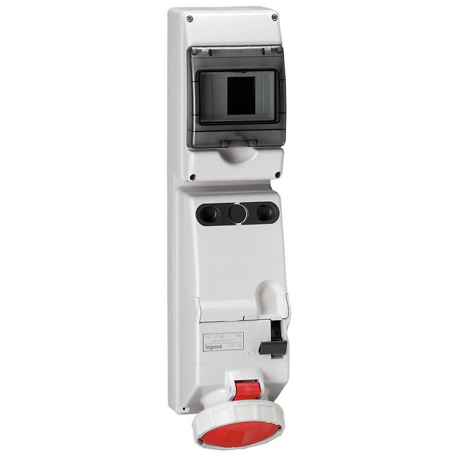 Wandcontactsdoos gesch. + DIN 400V 63A 4-polig IP66 P17