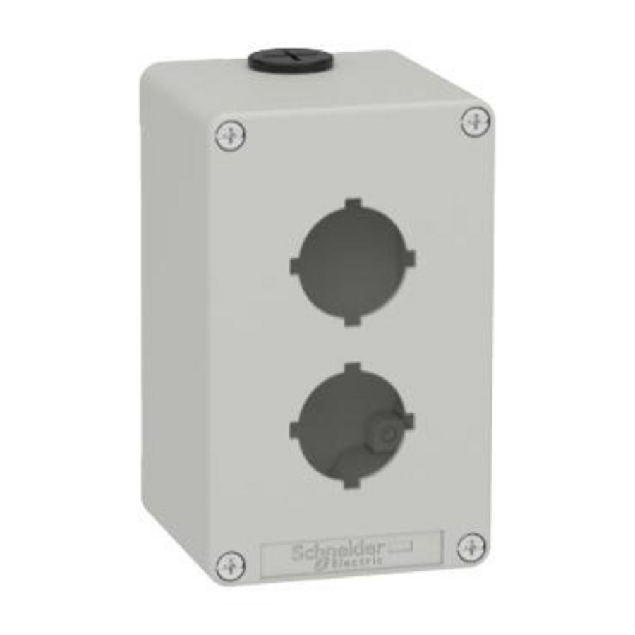 Lege behuizing Zamak Grijs RAL7035 2 uitsparingen 30mm 80