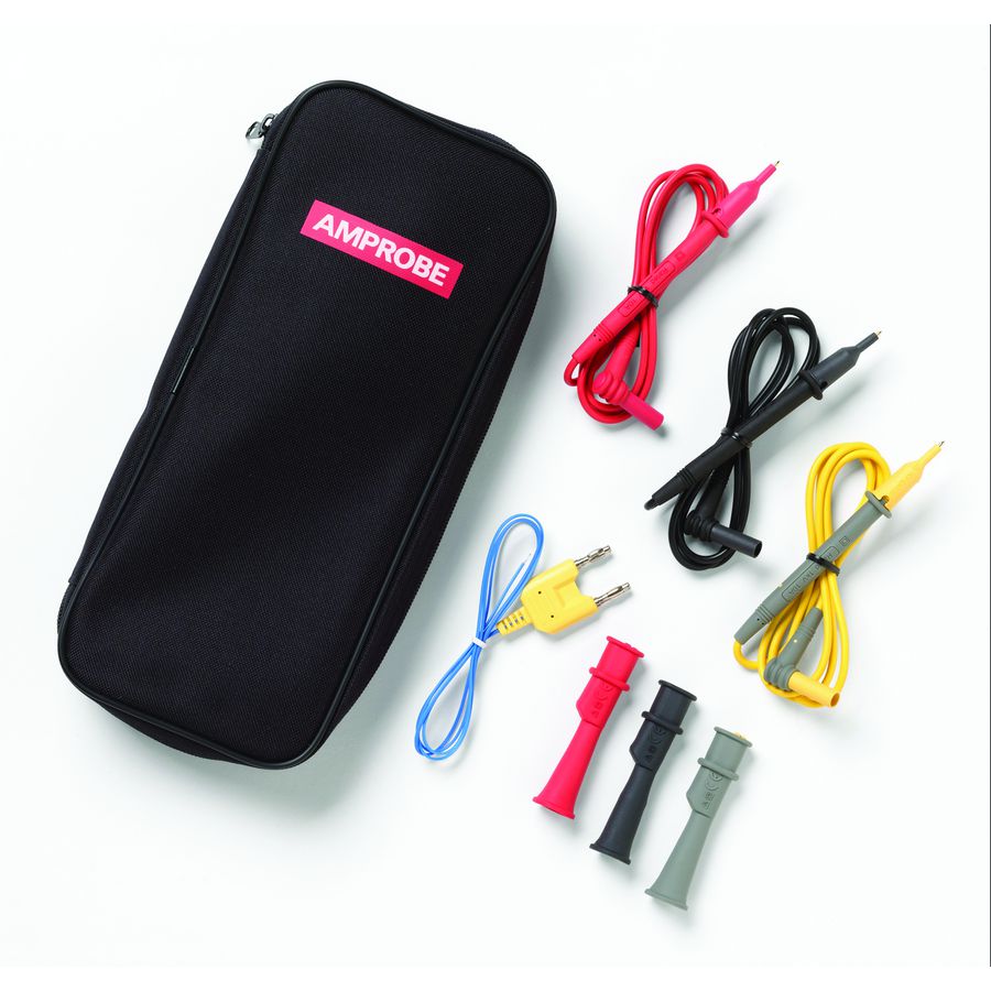 Test leads set with alligator clips red, black, yellow