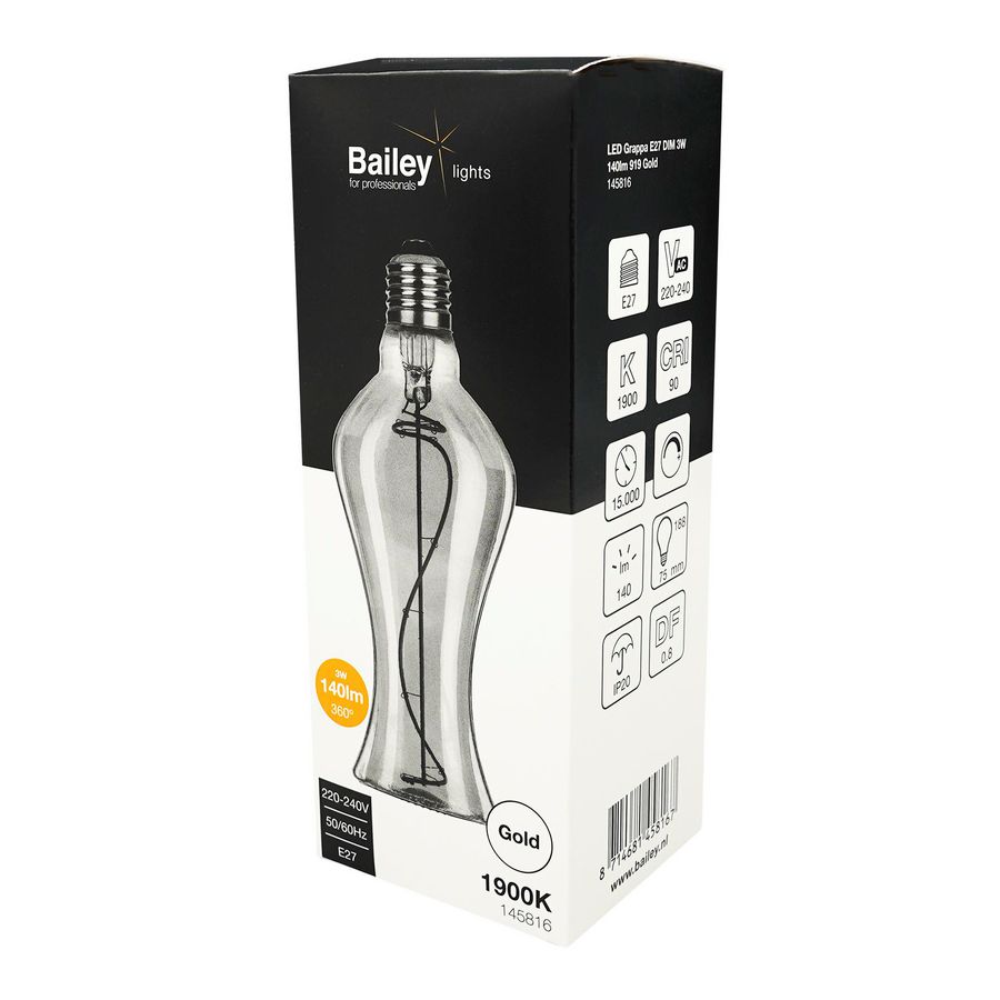 LED-lamp Grappa E27 DIM 3W 140lm 919 goud