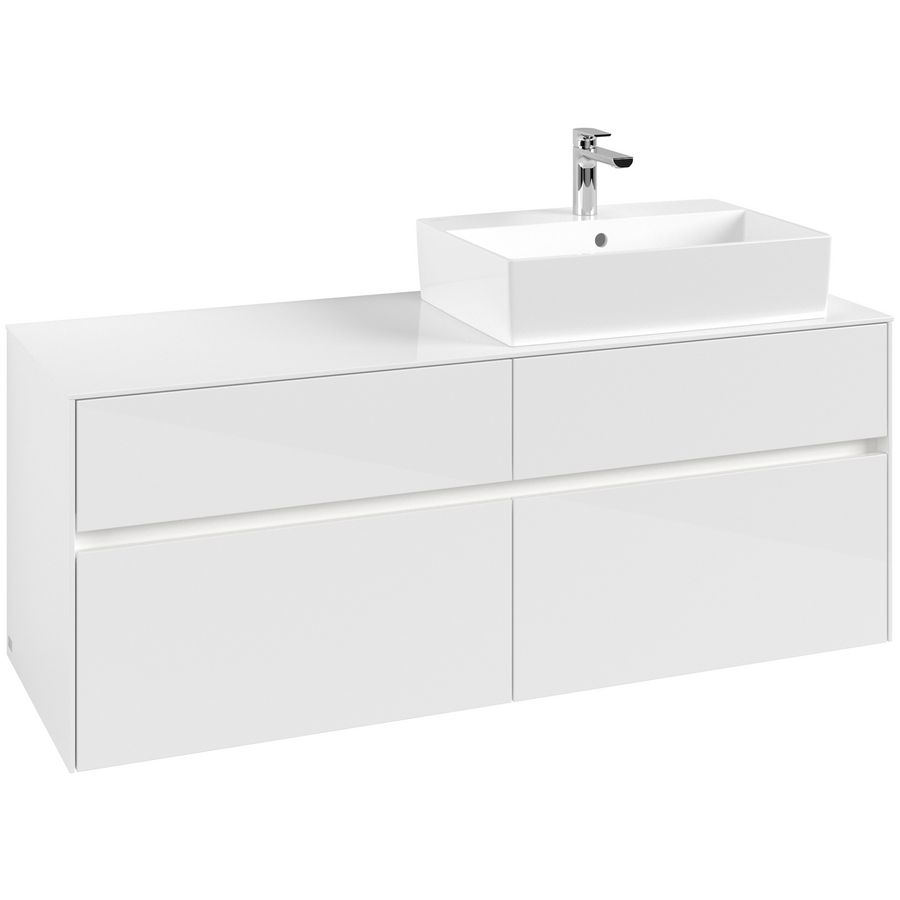 Wastafelonderkast Collaro 1400x548x500mm Glossy White C133B0DH