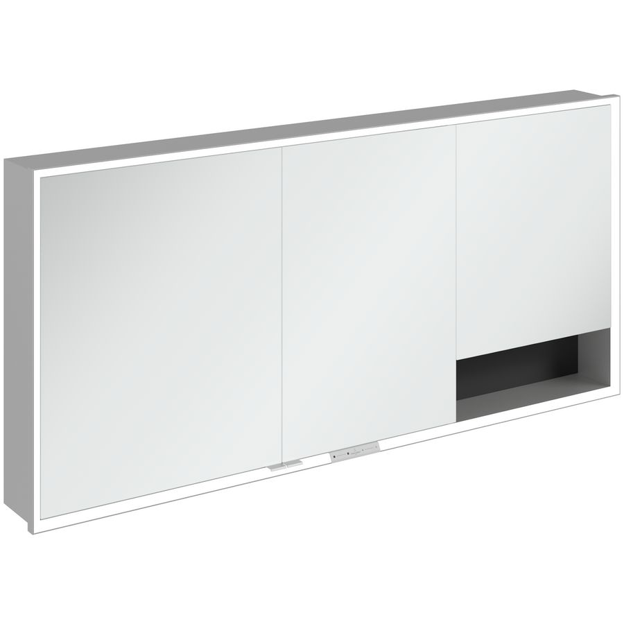 Inbouw-spiegelkast My View+ 1600x750x168mm Volcano Black