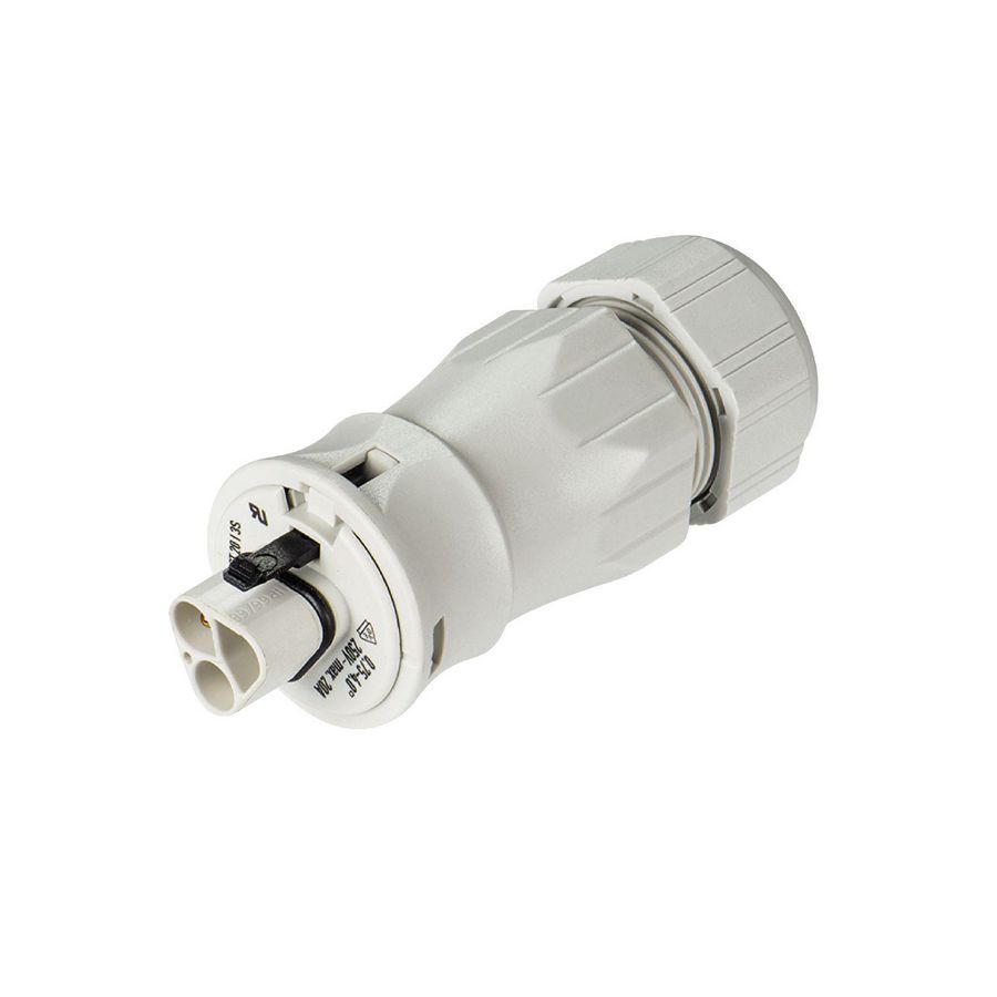 Connector RST2013C male 3-polig 250v 20a lichtgrijs VVE=100
