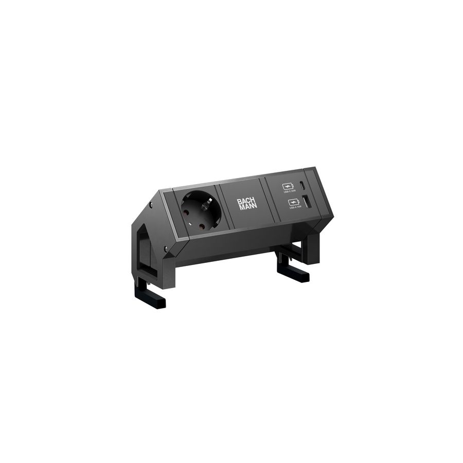 DESK 2 1x 230V RA 1x USB A/C chrgr 0,2m GST o.g. incl. klem