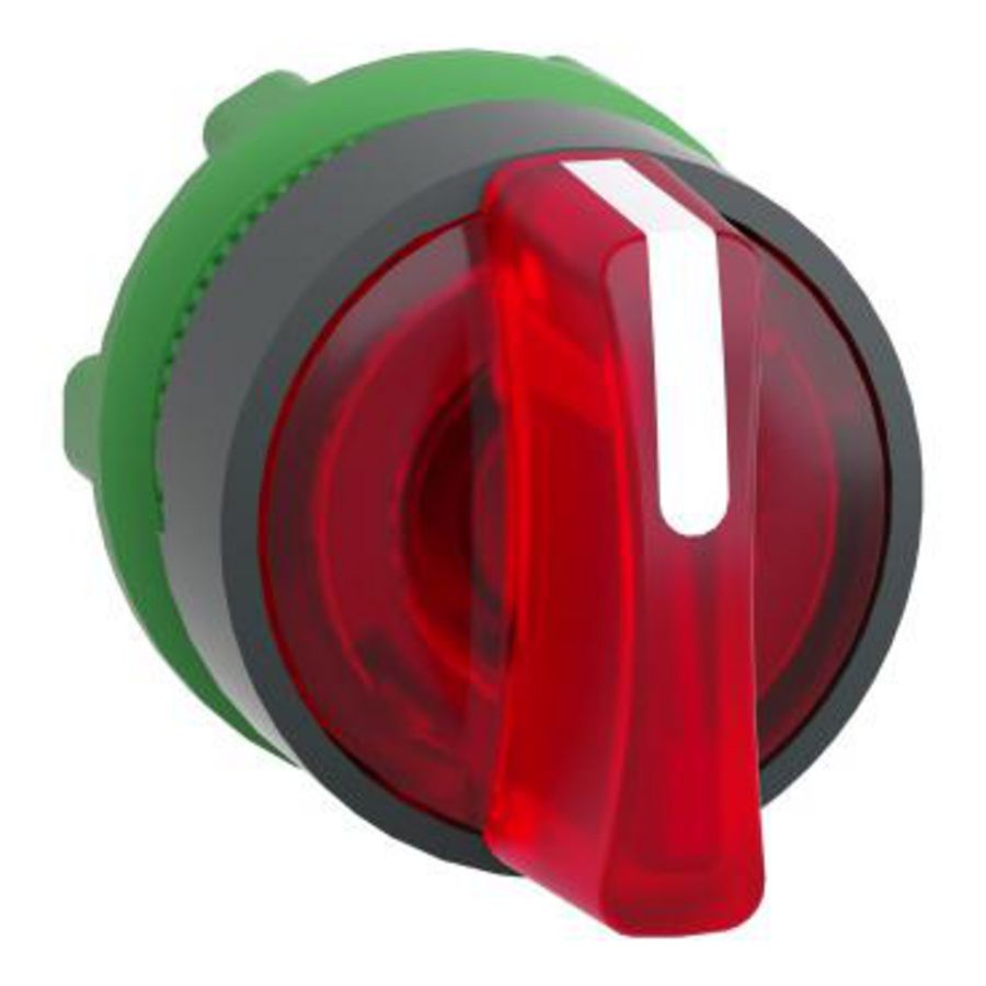 Kop keuzeschakelaar Verlicht 3 standen 22mm Rood Harmony XB5