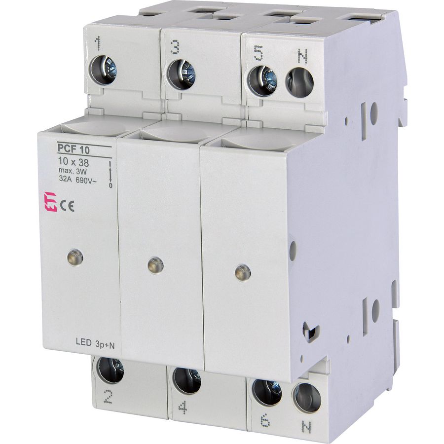Smeltpatroonschakelaar 32A PCF10 LED 3-polig + Nul