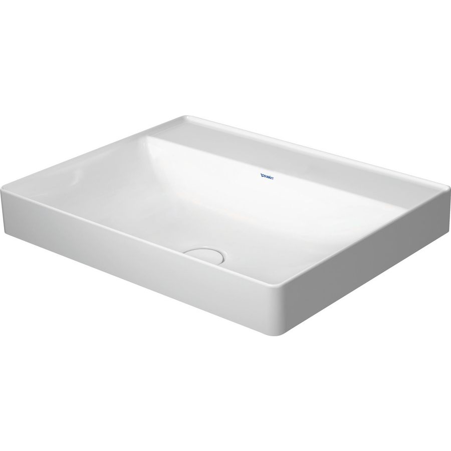 DURASQUARE #235460 opzetwastafel 600mm wit zonder kraangat geslepen onderzijde