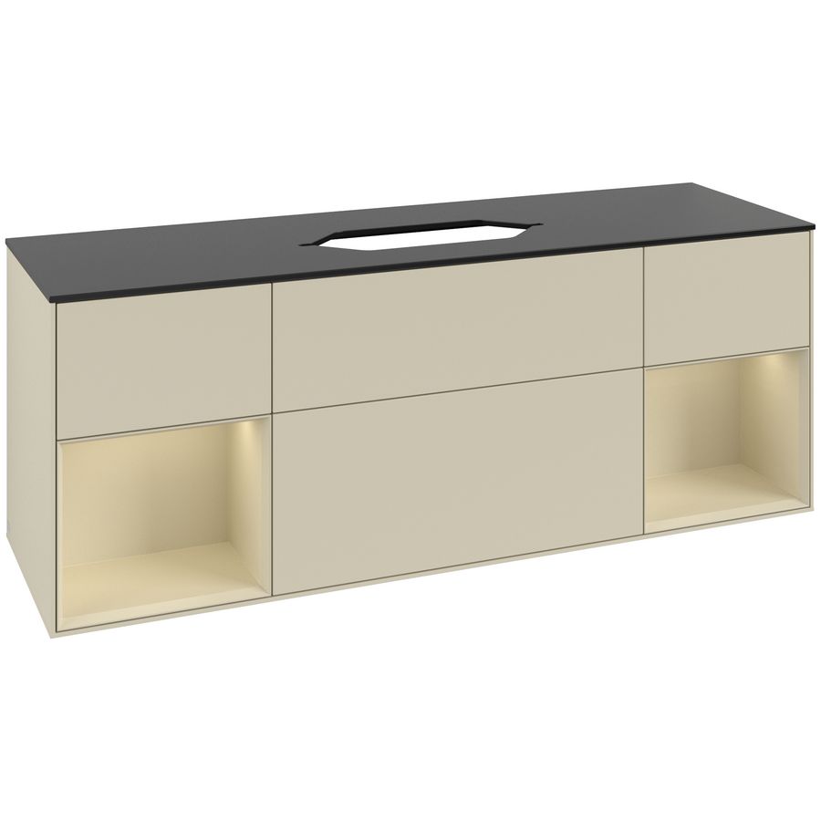 Wastafelonderkast Finion 1600x603x501mm S.Grey Matt Lacquer F742HJHJ