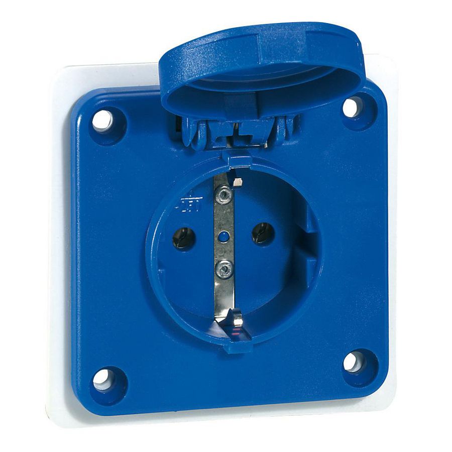 Inbouw Wandcontactdoos RA 230V 16A 3P IP54 kunstst.blauw P17
