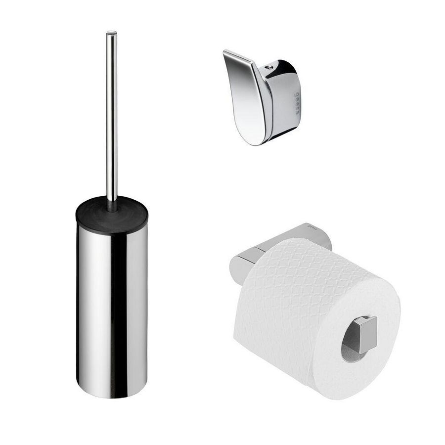 Closetaccessoireset Wynk chroom (rolhouder/borstelgarnituur/haak)