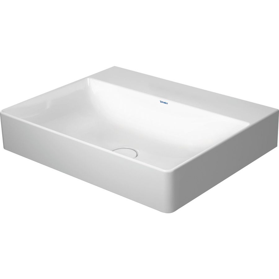 DURASQUARE #235360 wastafel 600mm wit zonder kraangat geslepen onderzijde