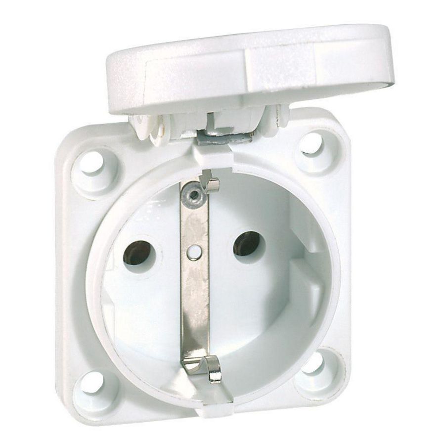 Inbouw Wandcontactdoos RA 230V 16A 3P IP54 kinderbev Wit P17
