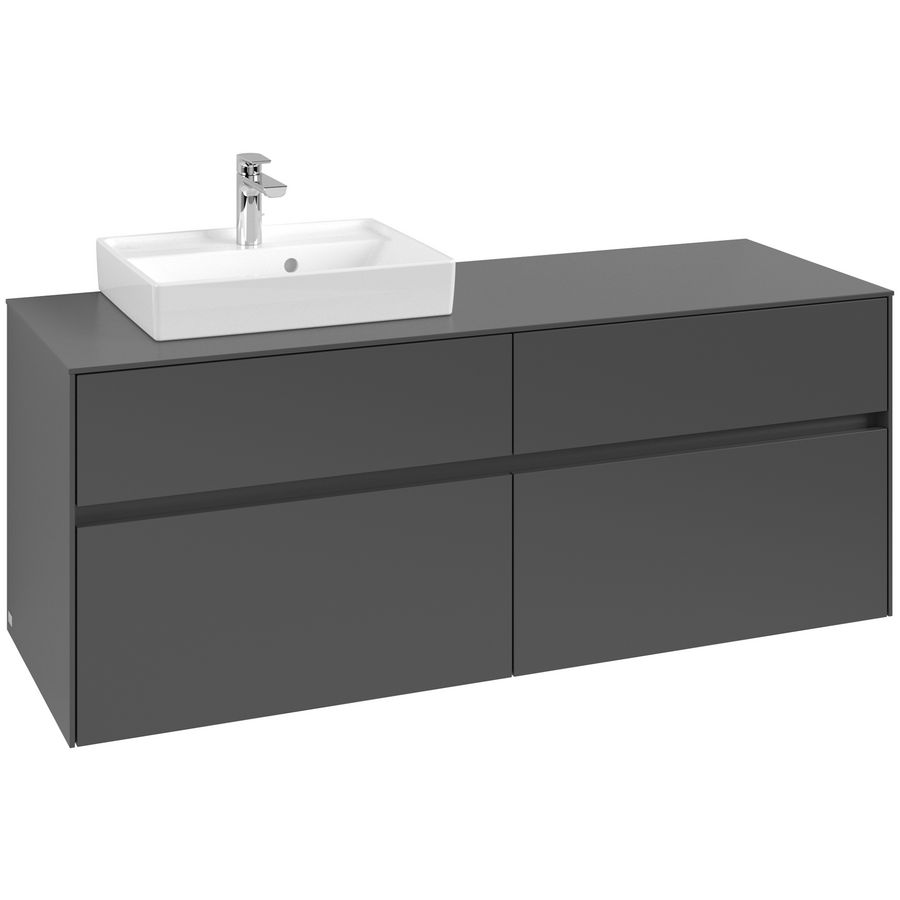 Wastafelonderkast Collaro 1400x548x500mm Graphite C074B0VR