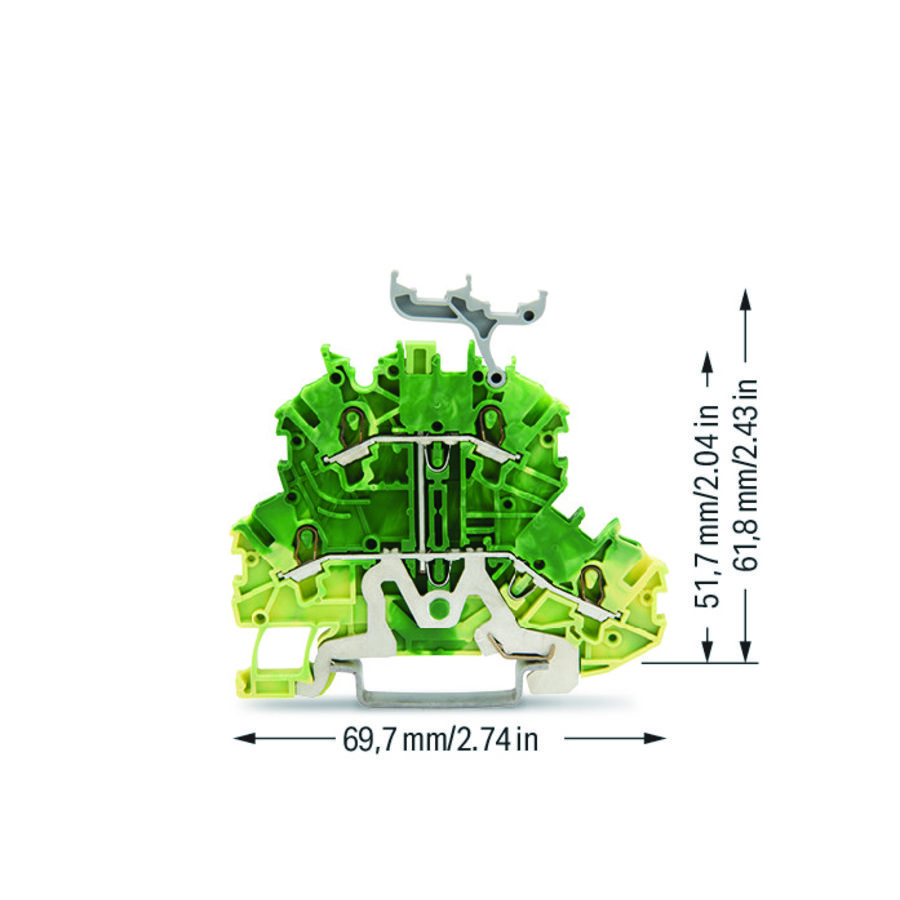 2-etageklem 4-draads aardklem 1 mm² groenl 2000-2237 VVE=50