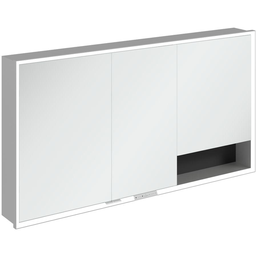 Inbouw-spiegelkast My View+ 1400x750x168mm Volcano Black