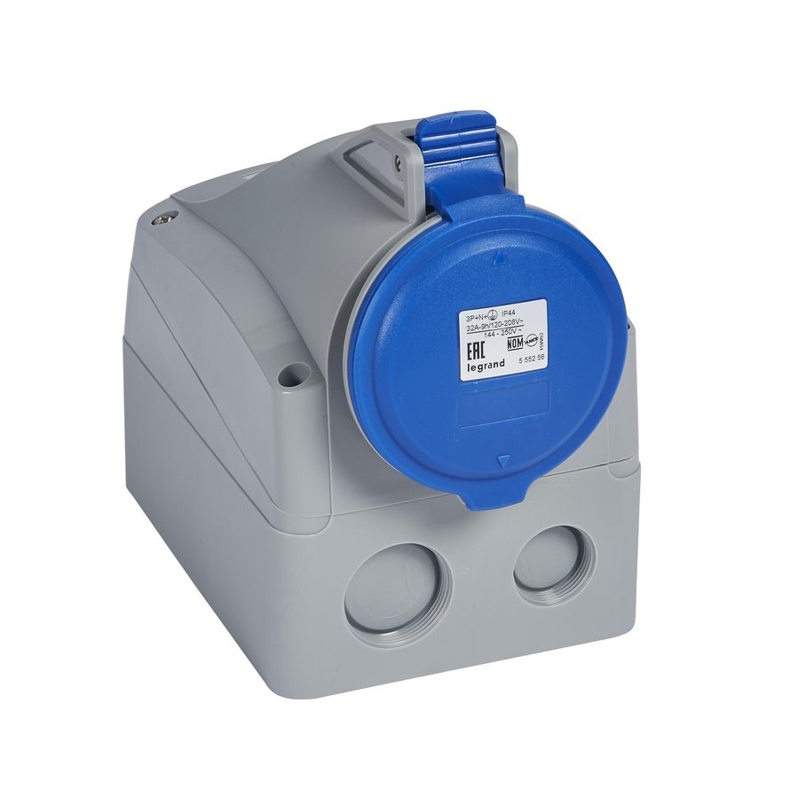 Opbouw wandcontactdoos 230V 32A 5-polig IP44 P17