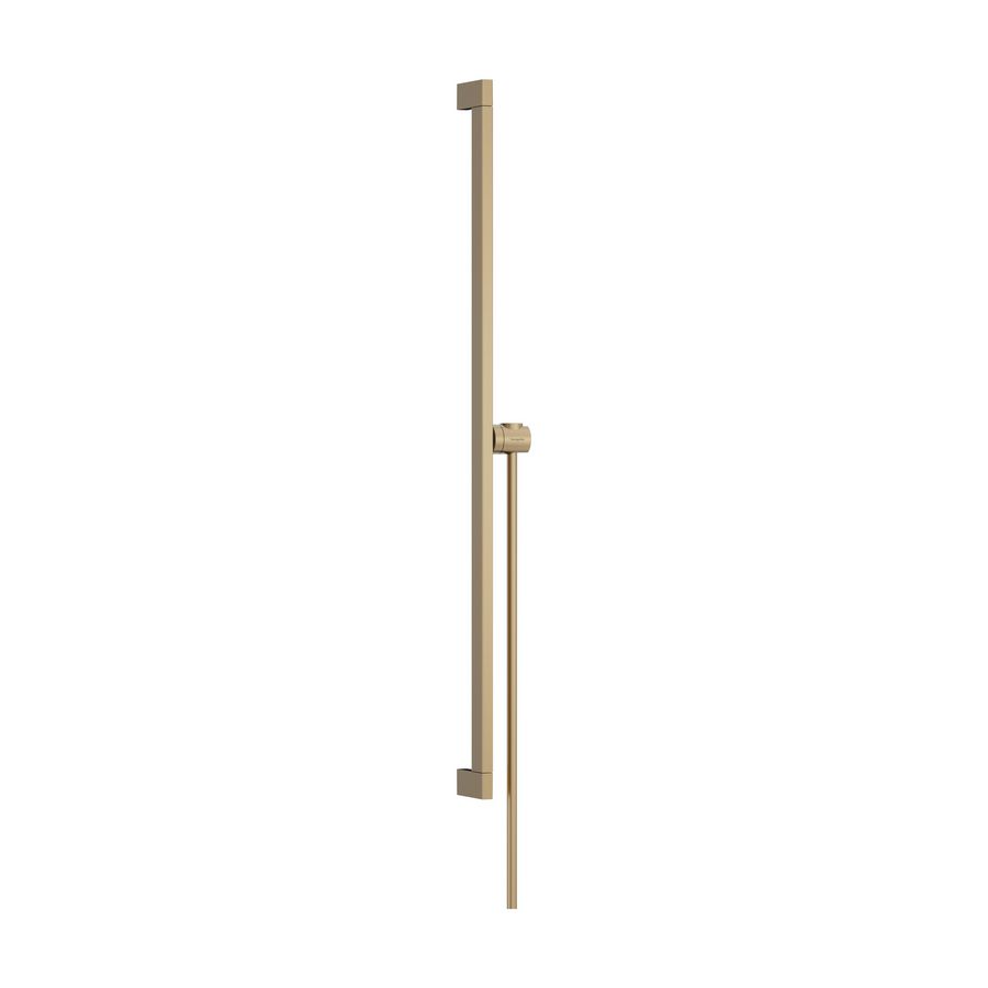 Unica glijstang E Puro 90cm met easy slide handdouchehouder en Isiflex doucheslang 1600mm Brushed Bronze