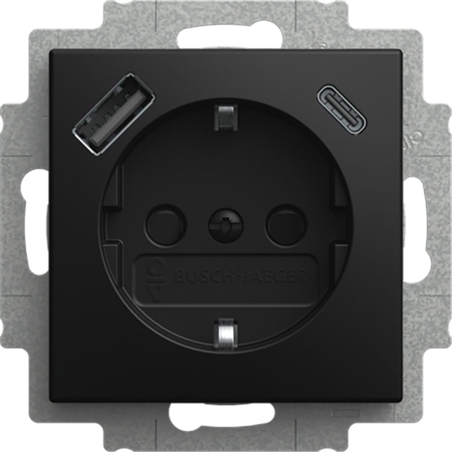 wcd ra kv+1xUSB-A+1xUSB-C voeding SI-B-matzwart (20 EUCB2USBAC-915)