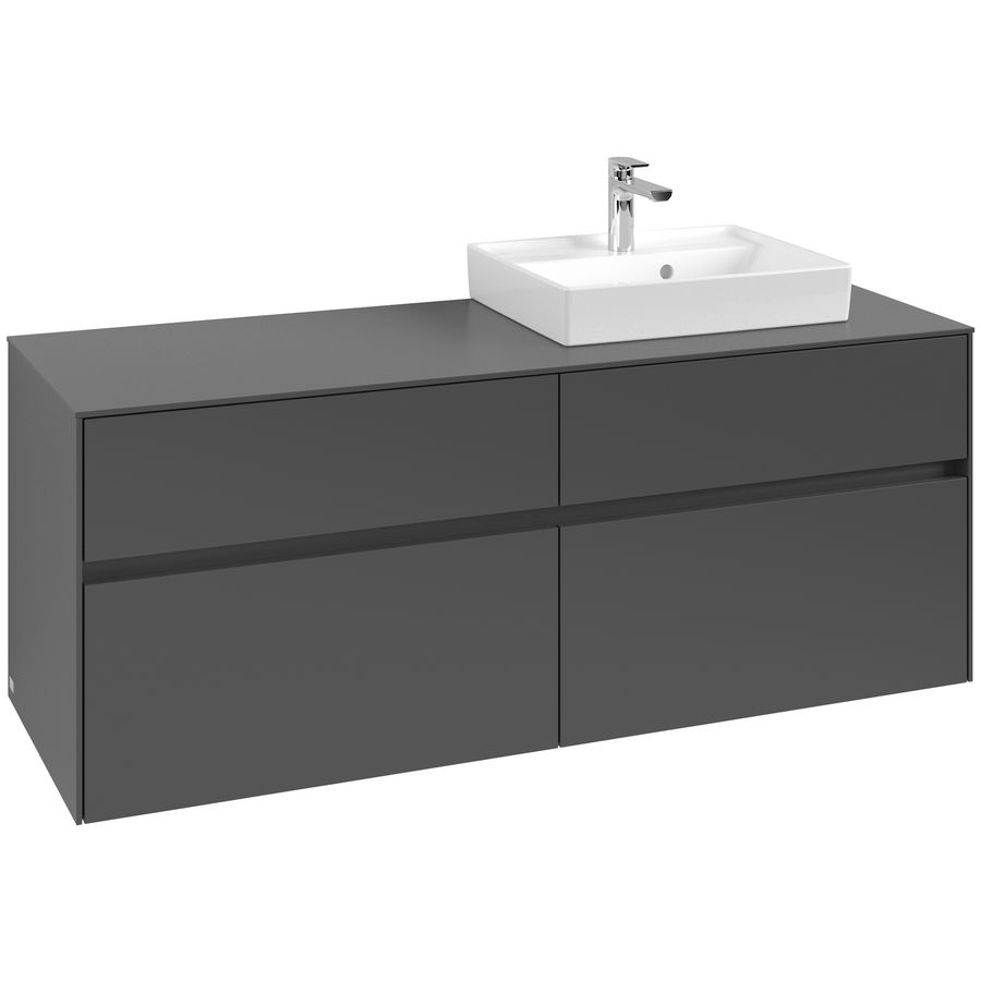 Wastafelonderkast Collaro 1400x548x500mm Graphite C075B0VR