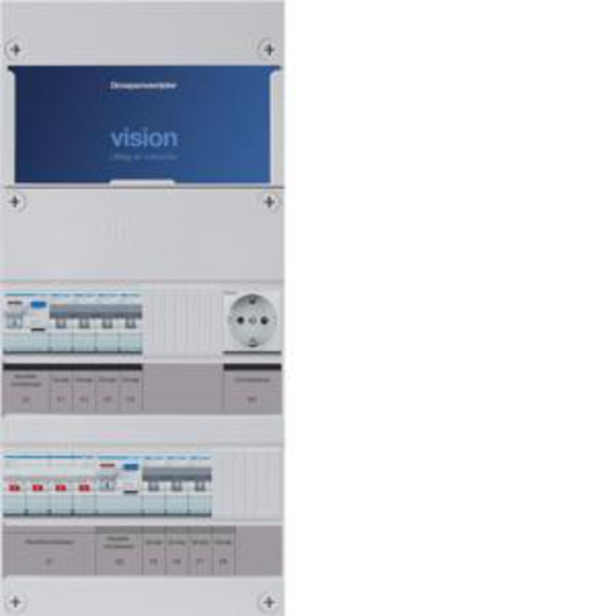 Groepenkast 7-groepenverdeler HS 2xALS 2P 30mA +W 3-fase