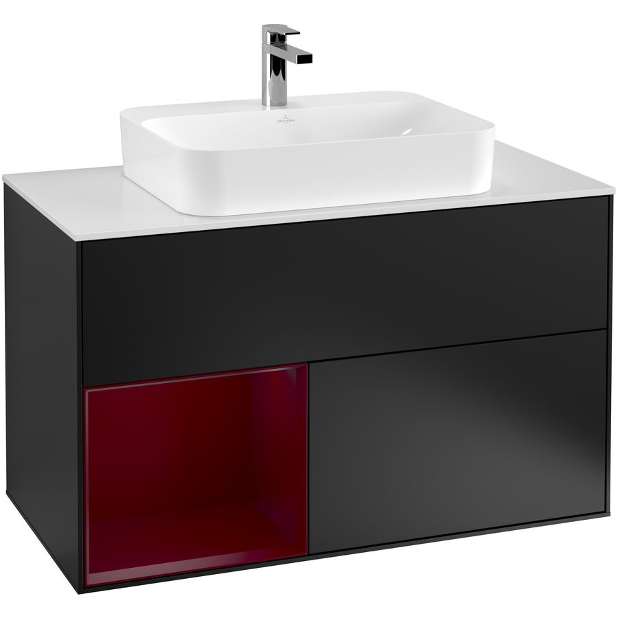 Wastafelonderkast Finion 1000x603x501mm Black Matt Lacquer G361HBPD