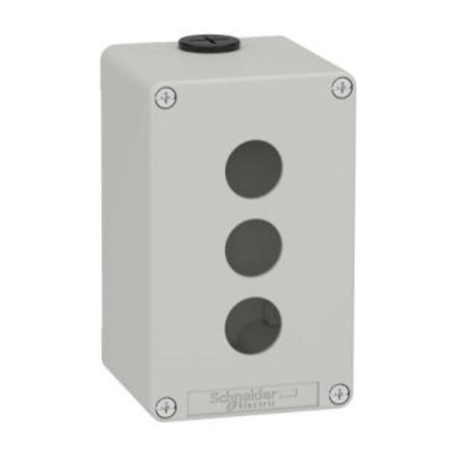 Lege behuizing Zamak Grijs RAL7035 3 uitsparingen 22mm 80