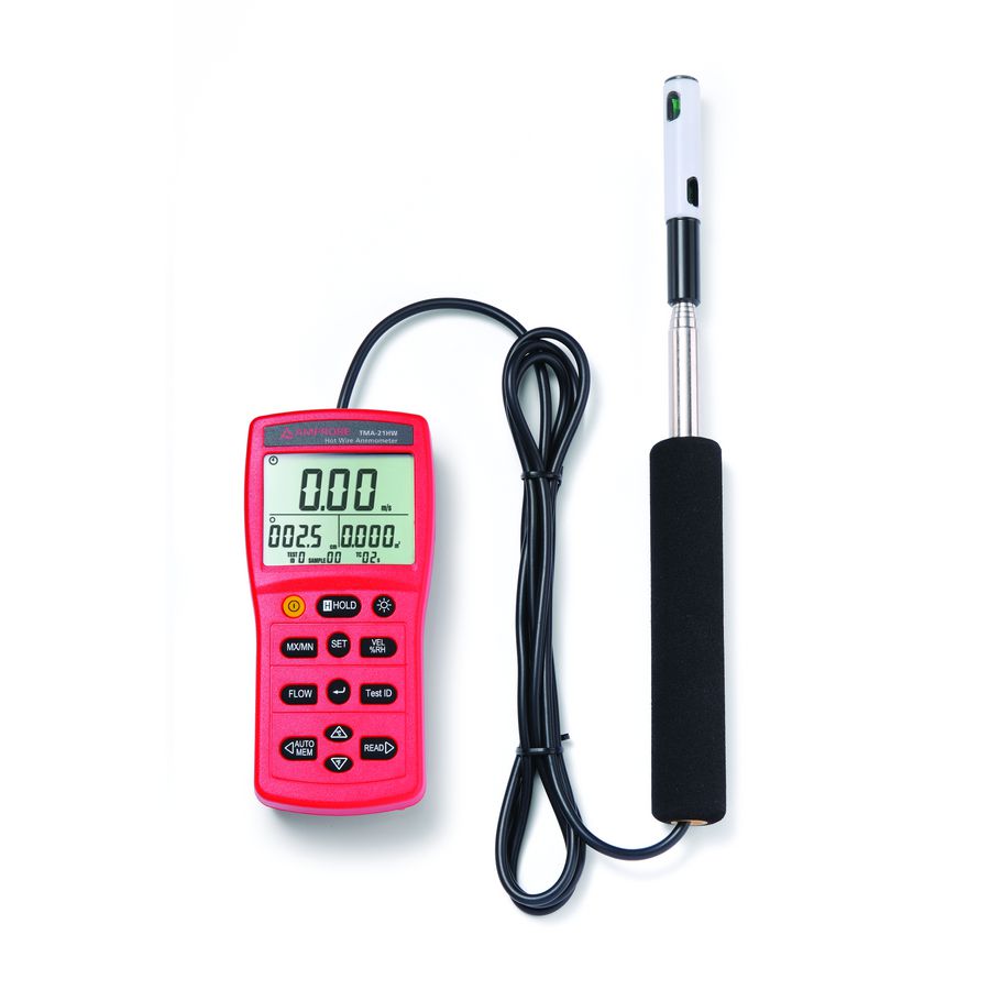 Hotwire Anemometer met temperatuur