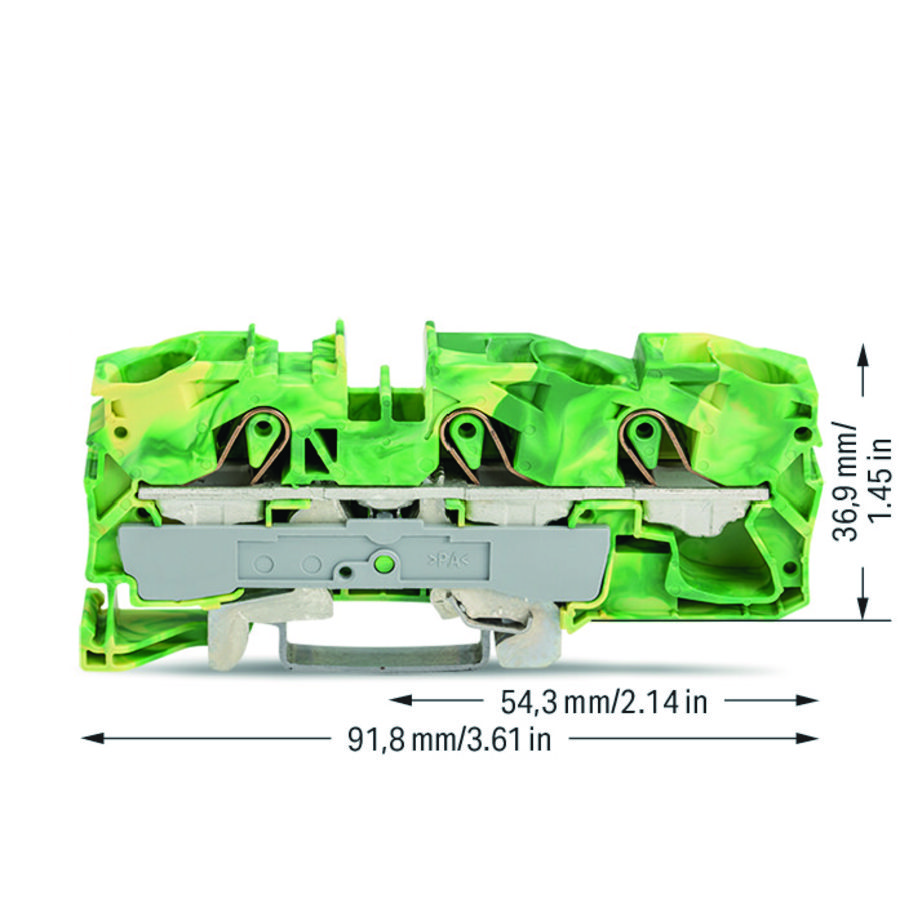 3-draads aardklem 16mm² voor Ex e II-groenl VVE=20