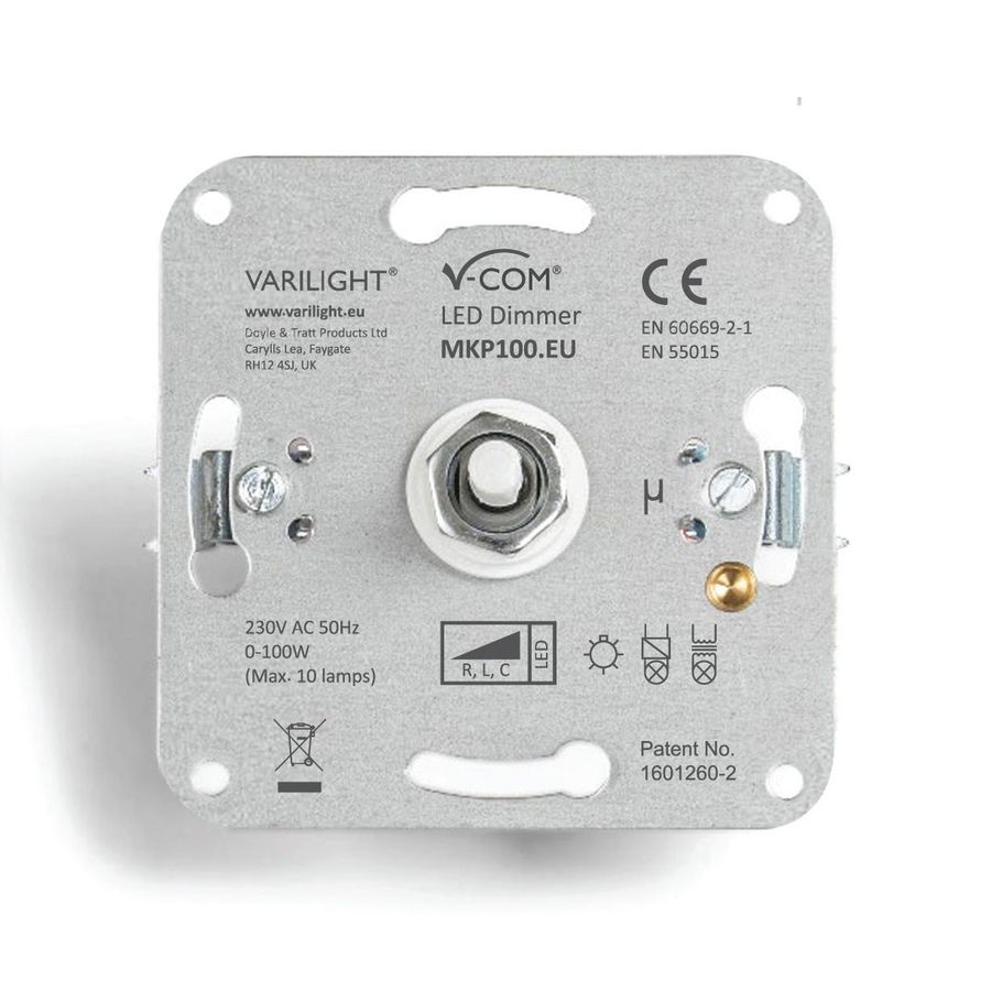 Dimmer V-Com LED 2-weg draaibaar 0-100W dimmer