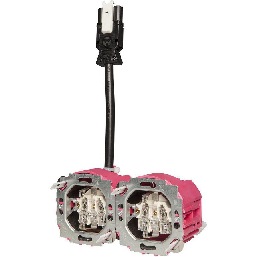HW52-F BW 2 x horizontaal 2x contactdoos en B2ca snoer GST18 VVE=15