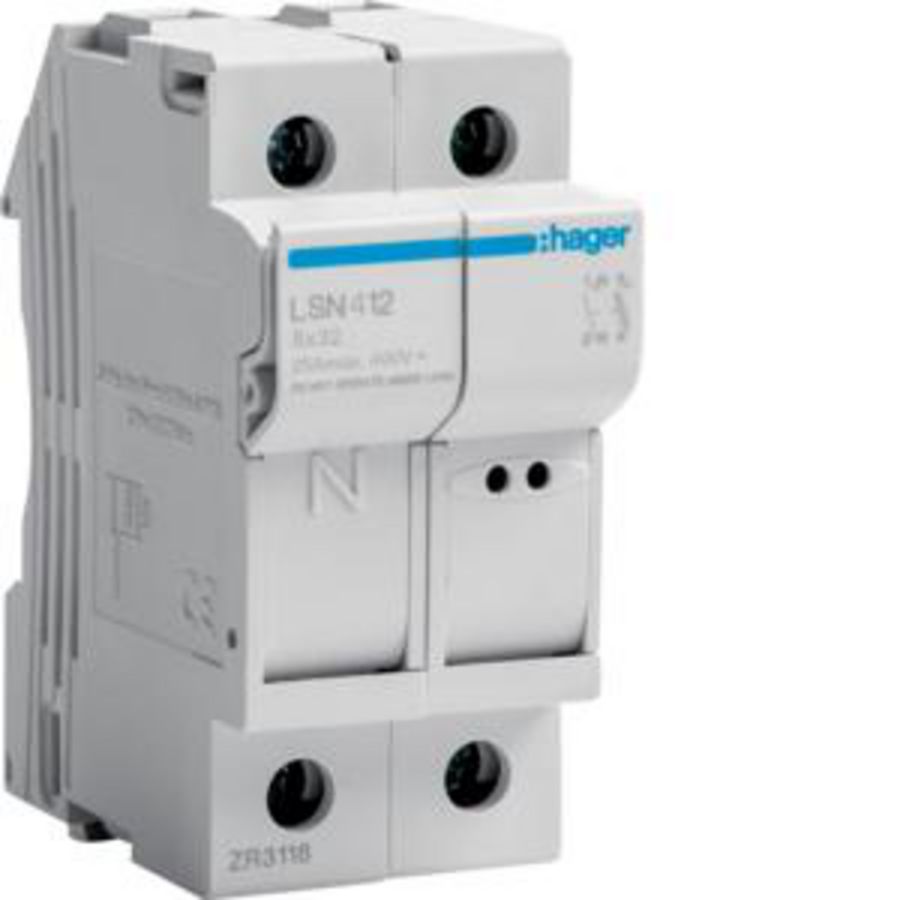 Zekeringhouder L32 1P+N 25 A 2 modulen