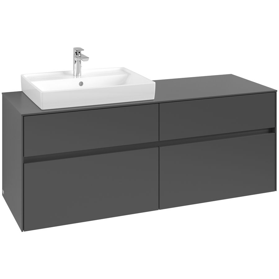 Wastafelonderkast Collaro 1400x548x500mm Graphite C08500VR