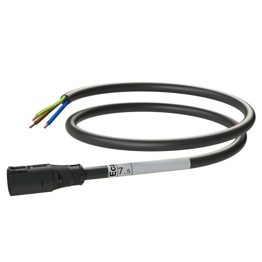 Snoer AW Male-open 7,5m 3G2,5 zwart Eca VVE=10