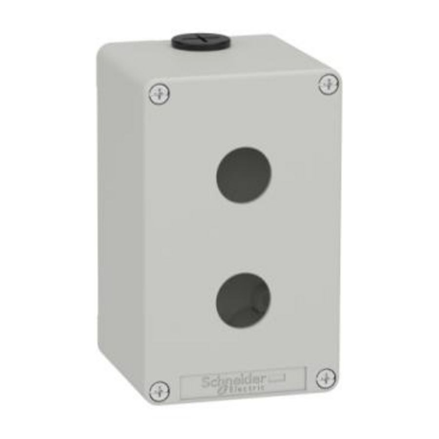 Lege behuizing Zamak Grijs RAL7035 2 uitsparingen 22mm 80