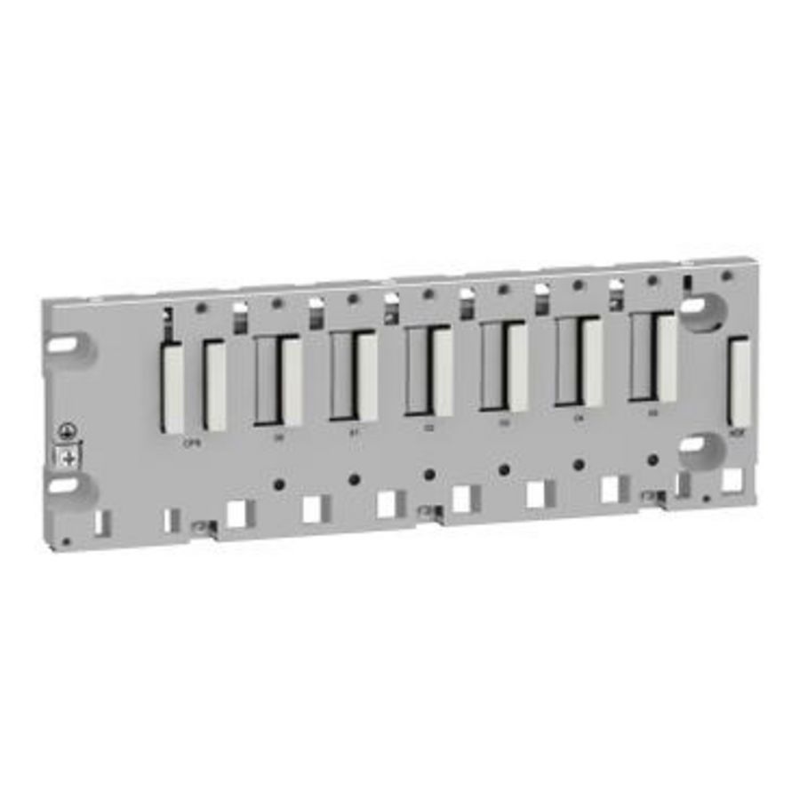 Backplane 6 mods paneel- plaat- of DIN-railmontage Modicon