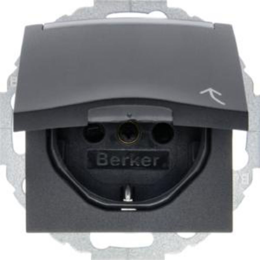 Wandcontactdoos RA aanraakv. 45° berker S.1/B.3/B.7 antraciet