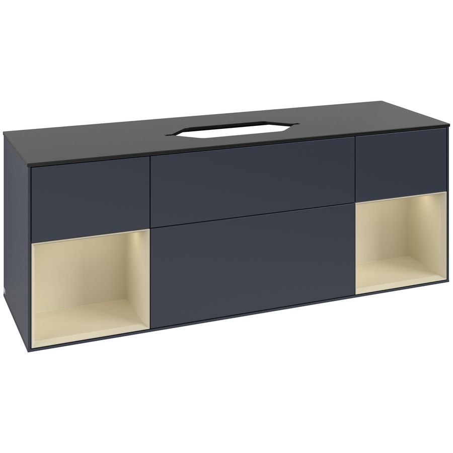Wastafelonderkast Finion 1600x603x501mm Mid.Blue Matt Lacquer F742HJHG