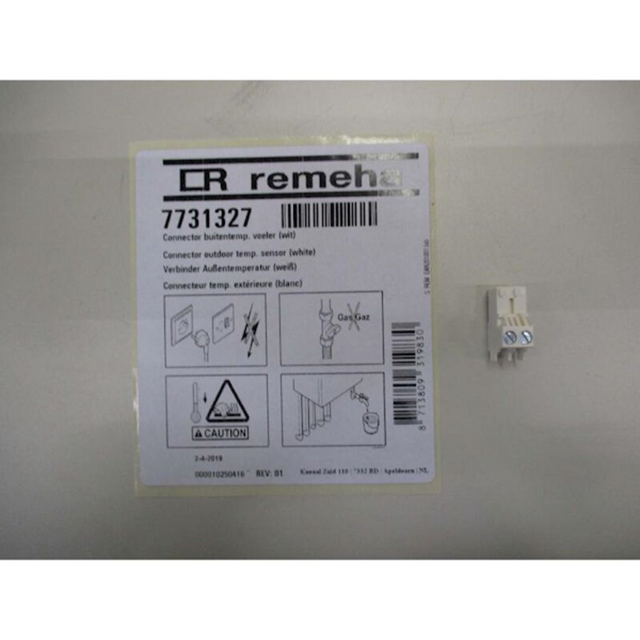 Connector buitentemperatuurvoeler wit Quinta Ace/Gas 220 Ace